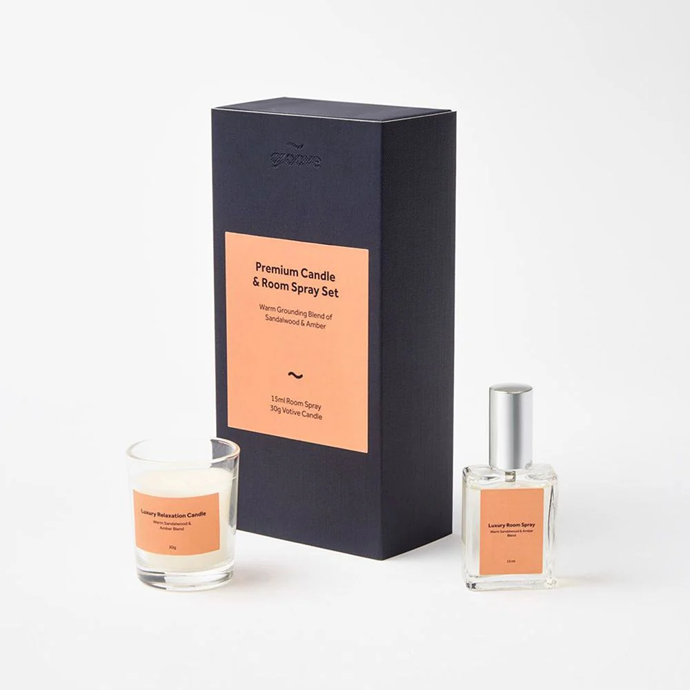 Premium Candle & Room Spray Set - Sandalwood & Amber - Image 2